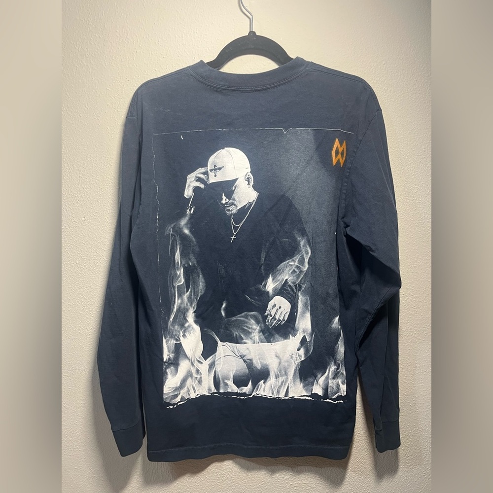 Morgan Wallen Navy Blue Long Sleeve Shirt